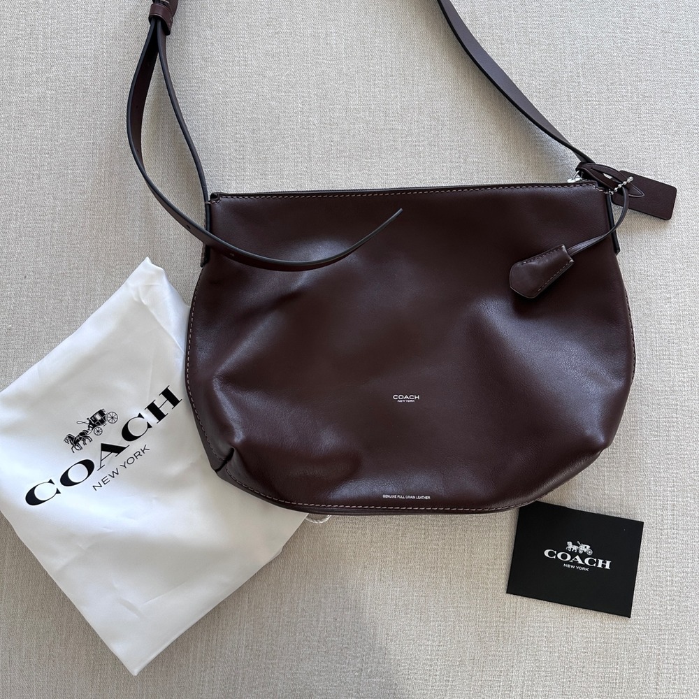 NWT Coach New York Brown Leather Shoulder Bag Genuine Full Grain Leather - Picture 2 of 12